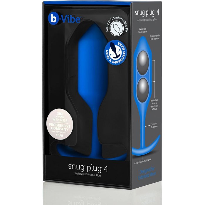 Синяя пробка для ношения Snug Plug 4 - 14,5 см. Фотография 6.