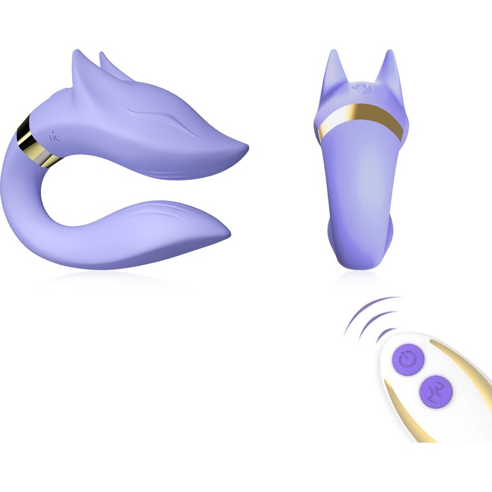 Сиреневый вибромассажер для пар с пультом ДУ. Фотография 13.