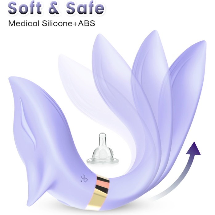 Сиреневый вибромассажер для пар с пультом ДУ. Фотография 10.