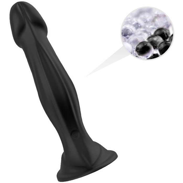 Черный анальный вибромассажер-реалистик - 19 см. Фотография 8.
