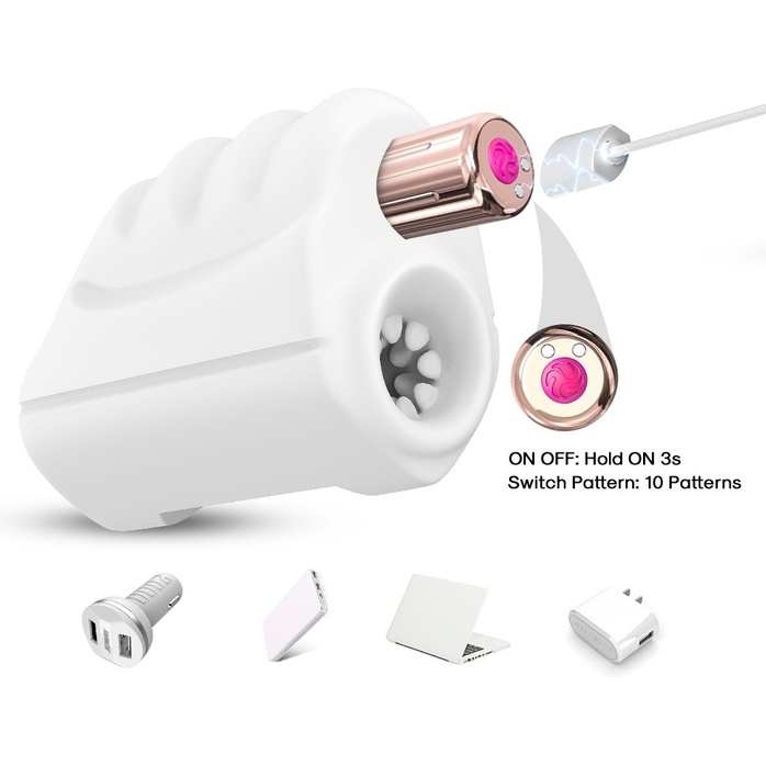 Белый вибромастурбатор Mini Masturbator. Фотография 9.