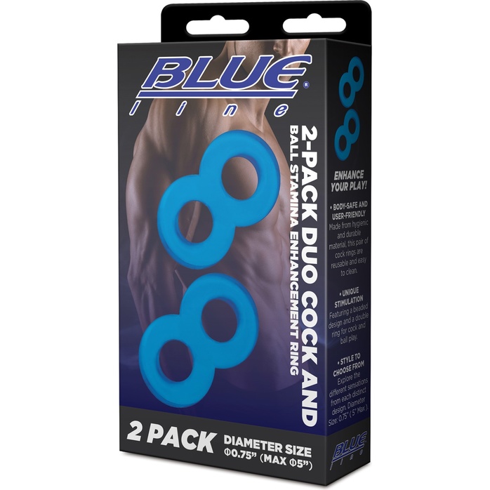 Комплект из 2 эрекционных колец-восьмерок 2-Pack Duo Cock And Ball Stamina Enhancement Ring. Фотография 5.