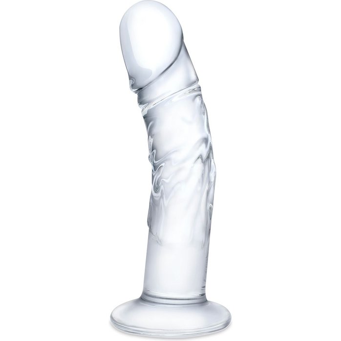 Стеклянный фаллоимитатор из стекла 7’’ Curved Realistic Glass Dildo With Veins - 15,9 см