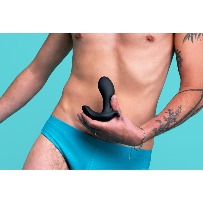 Черный анальный стимулятор с расширением и вибрацией Expand Plug - 10,5 см. Фотография 13.