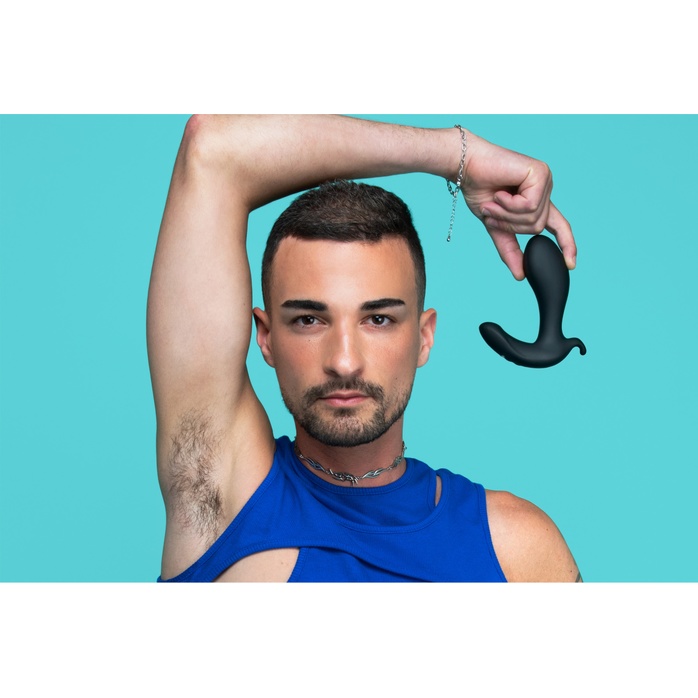 Черный анальный стимулятор с расширением и вибрацией Expand Plug - 10,5 см. Фотография 15.