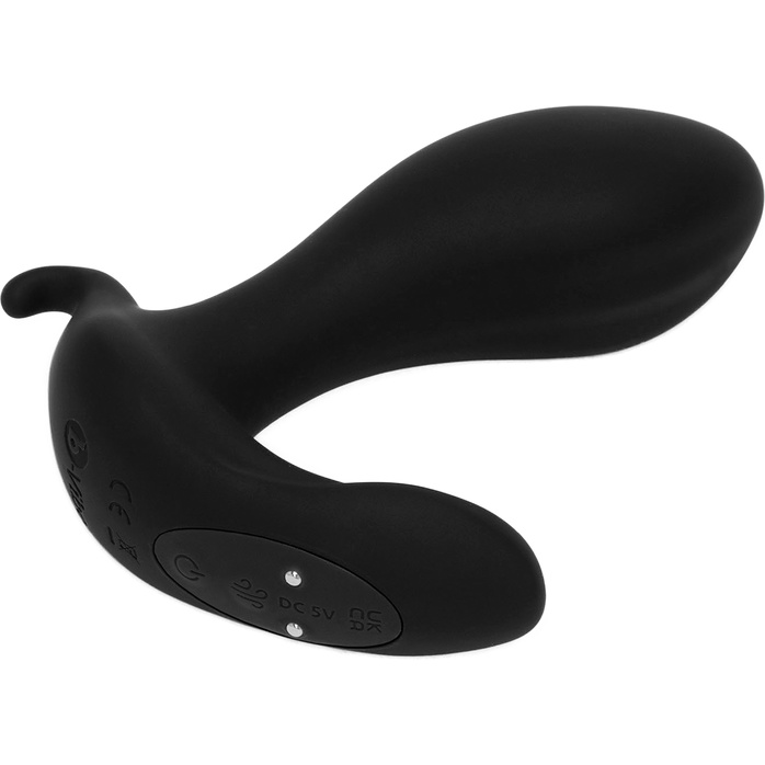 Черный анальный стимулятор с расширением и вибрацией Expand Plug - 10,5 см. Фотография 6.