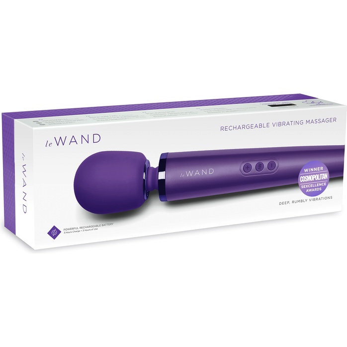 Фиолетовый вибратор Le Wand Rechargeable Vibrating Massager - 34 см. Фотография 2.