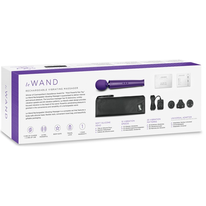 Фиолетовый вибратор Le Wand Rechargeable Vibrating Massager - 34 см. Фотография 8.