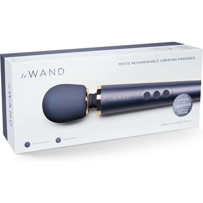 Cиний вибратор Le Wand Petite Rechargeable Vibrating Massager - 25 см. Фотография 2.