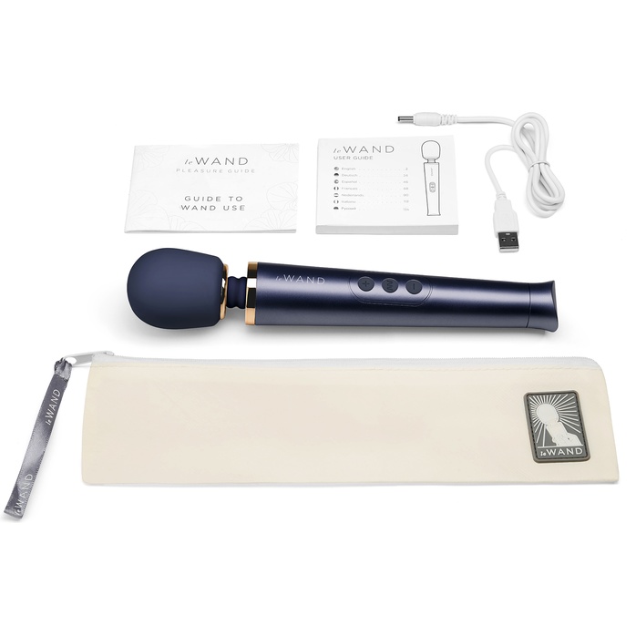 Cиний вибратор Le Wand Petite Rechargeable Vibrating Massager - 25 см. Фотография 3.