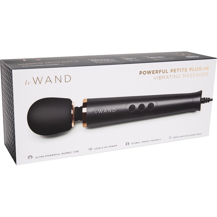 Черный проводной вибратор Le Wand Petite Vibrating Massager - 25 см. Фотография 2.