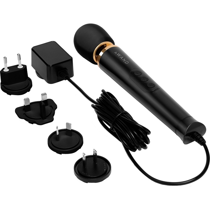 Черный проводной вибратор Le Wand Petite Vibrating Massager - 25 см. Фотография 3.