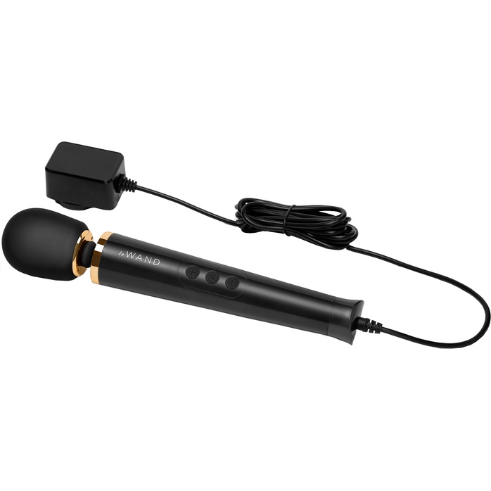 Черный проводной вибратор Le Wand Petite Vibrating Massager - 25 см. Фотография 5.