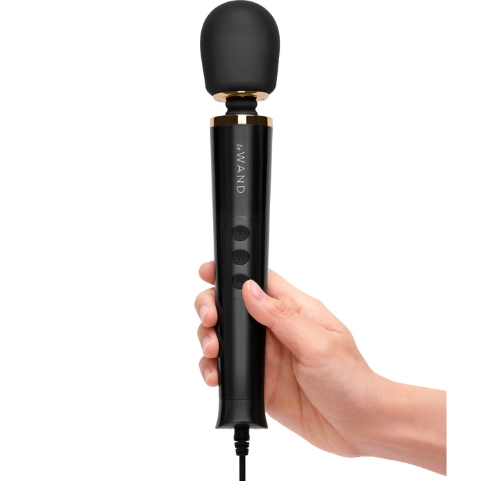 Черный проводной вибратор Le Wand Petite Vibrating Massager - 25 см