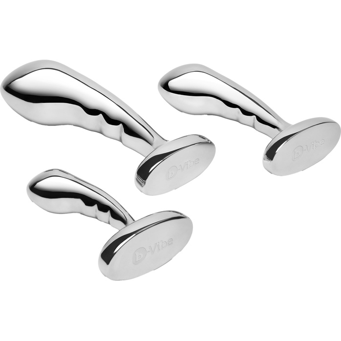 Набор из 3 стальных стимуляторов простаты Stainless Steel P-spot Training Set. Фотография 10.