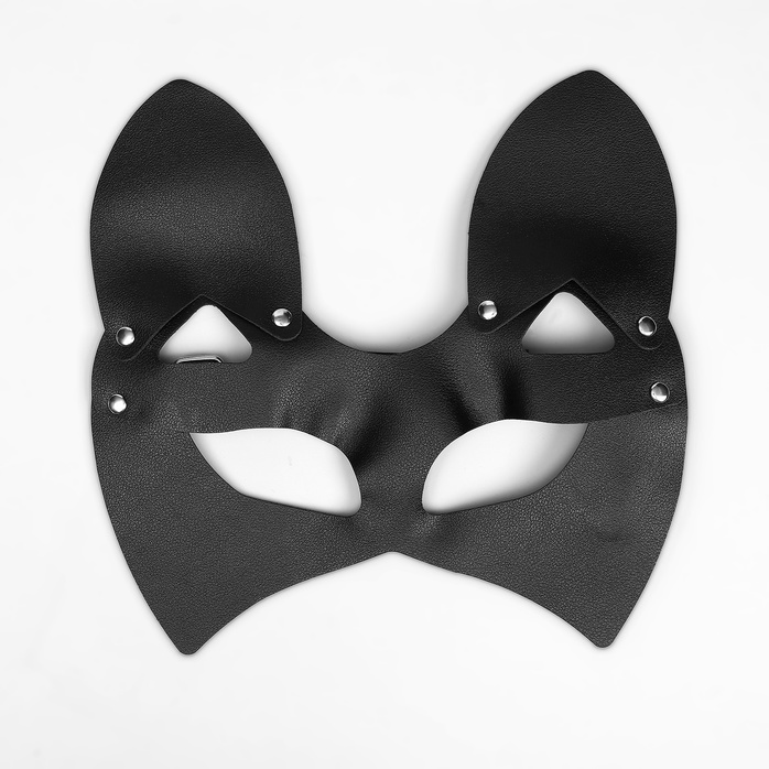 Черная маска «Кошка» с ушками - Страна Карнавалия