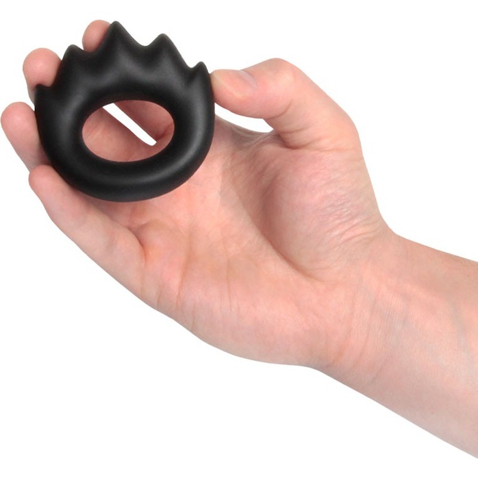 Черное эрекционное кольцо в форме пламени - SEX EXPERT. Фотография 2.