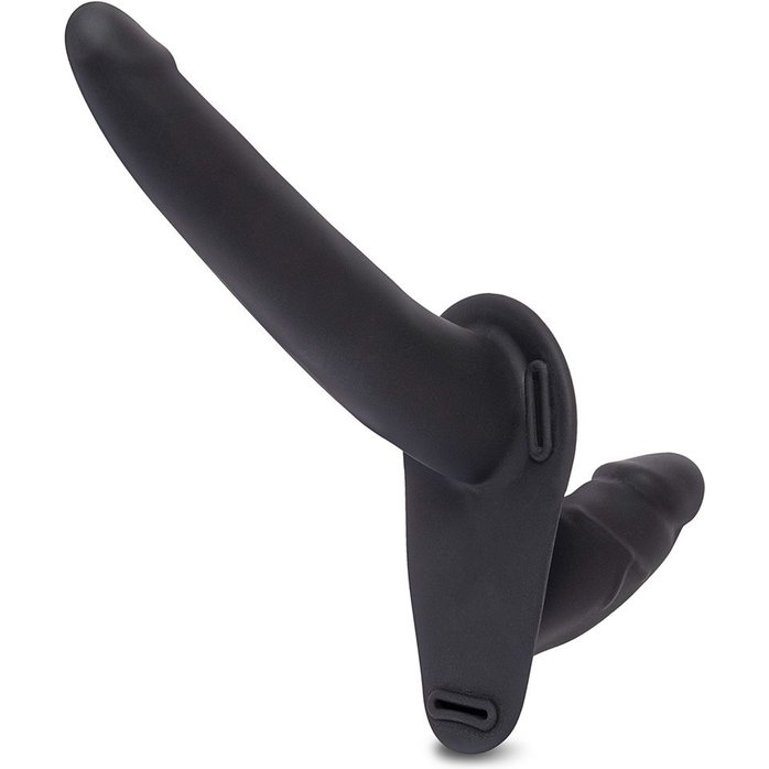 Женский страпон с вагинальной пробкой Silicone Strap-on Harness Dildo - 13,3 см. Фотография 2.