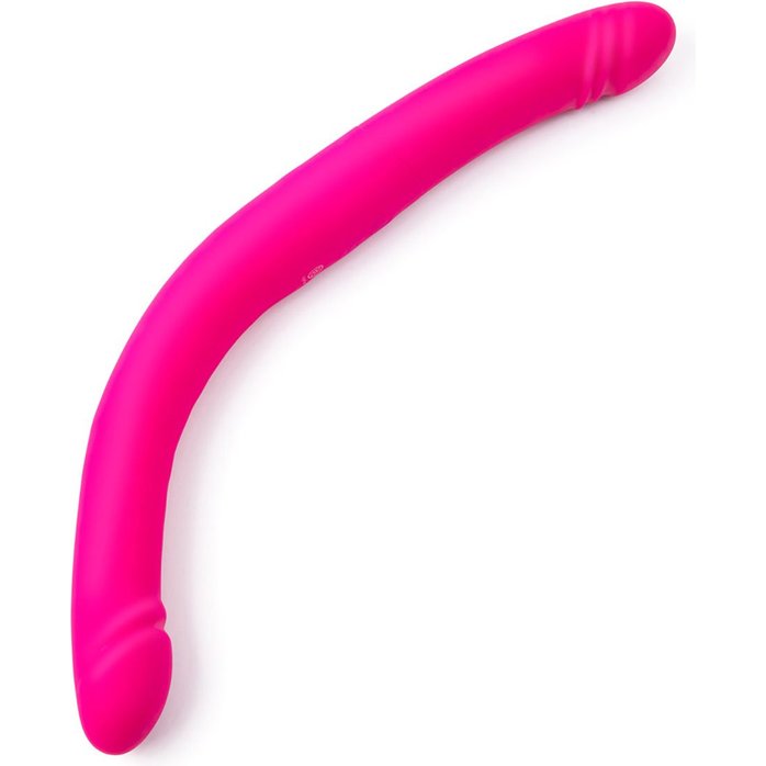 Розовый двусторонний вибромассажер на радиоуправлении Duo Together - 44,5 см. Фотография 6.