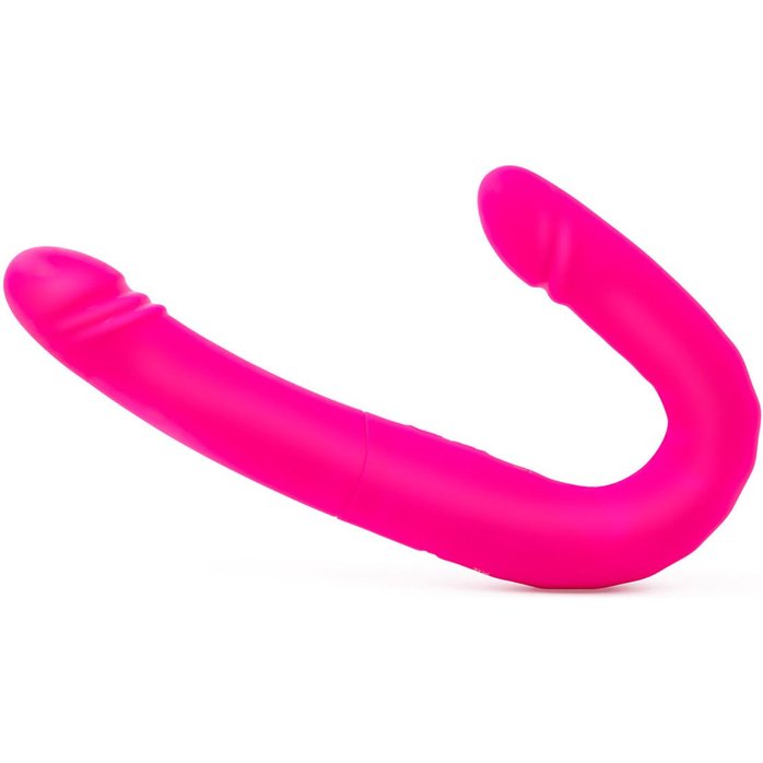 Розовый двусторонний вибромассажер на радиоуправлении Duo Together - 44,5 см