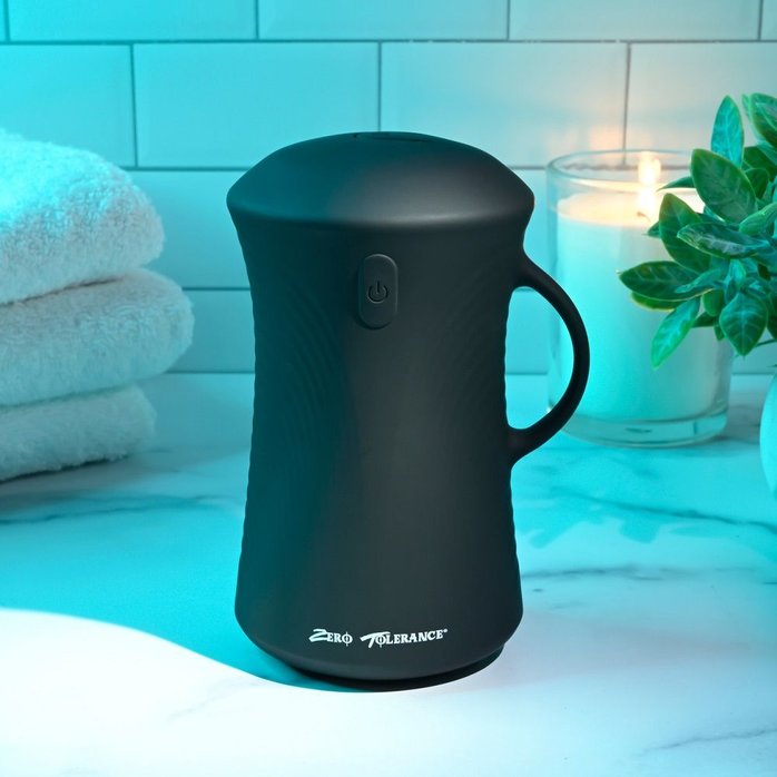 Черный вибромастурбатор с гироскопом Gyro Stroke. Фотография 3.