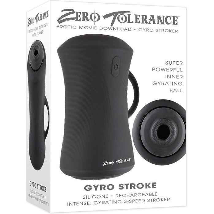 Черный вибромастурбатор с гироскопом Gyro Stroke. Фотография 8.