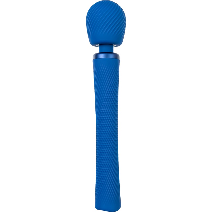 Синий вибромассажер Vim Vibrating Wand - 31,3 см. Фотография 4.