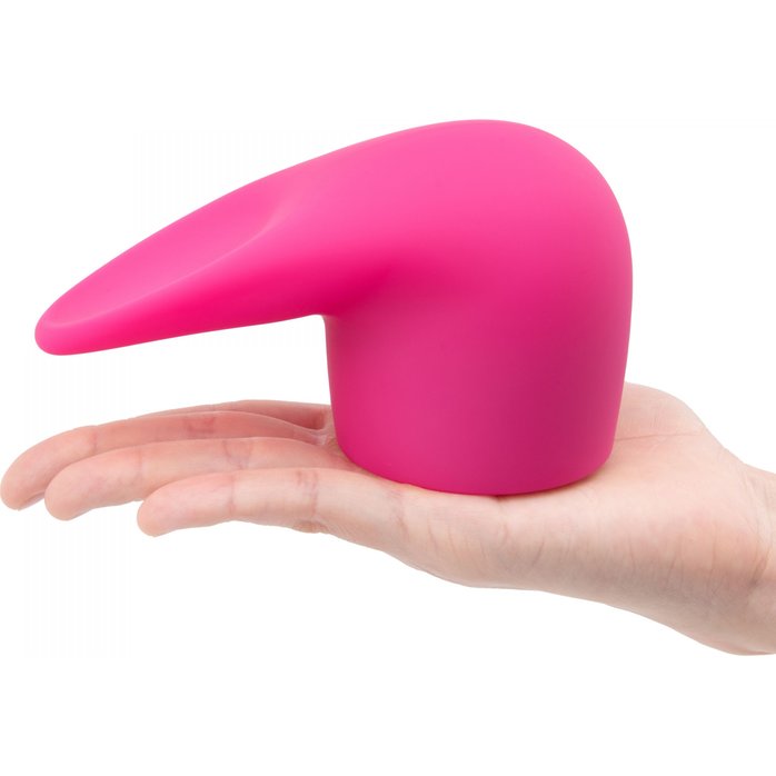 Розовая насадка на wand-вибратор для имитации орального секса Flick. Фотография 3.