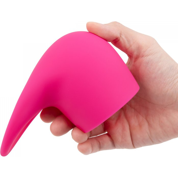 Розовая насадка на wand-вибратор для имитации орального секса Flick. Фотография 4.