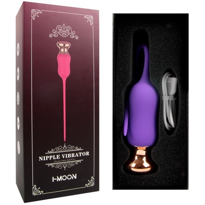 Фиолетовый тонкий стимулятор Nipple Vibrator - 23 см. Фотография 2.