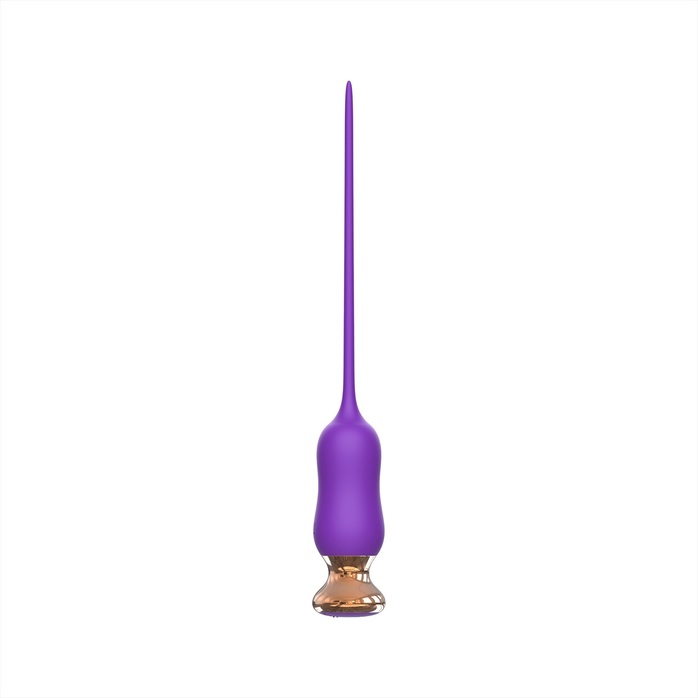 Фиолетовый тонкий стимулятор Nipple Vibrator - 23 см