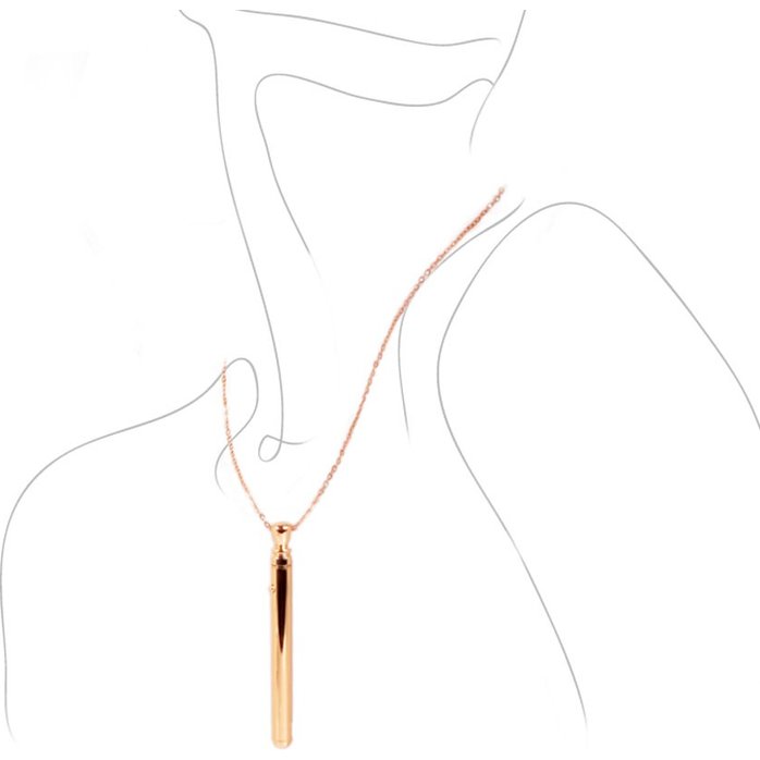 Золотистая подвеска-вибратор Genie Flirting Pen. Фотография 2.