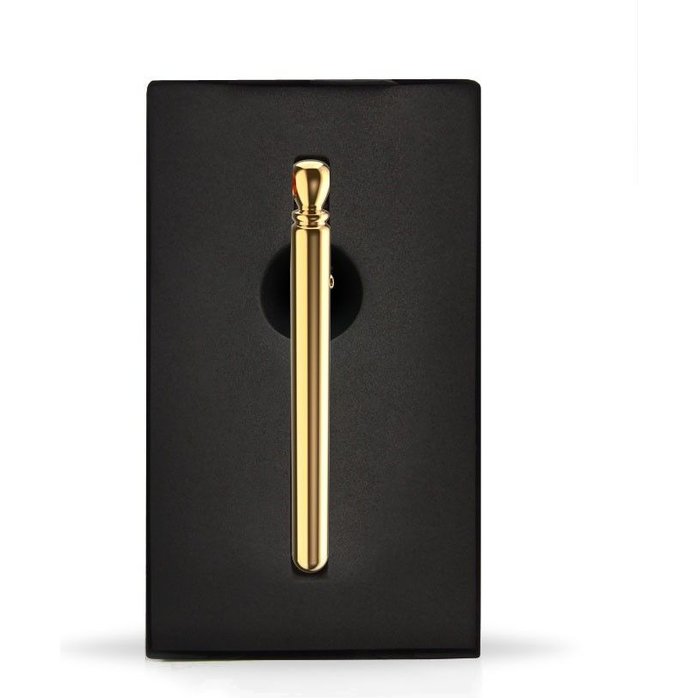 Золотистая подвеска-вибратор Genie Flirting Pen. Фотография 3.