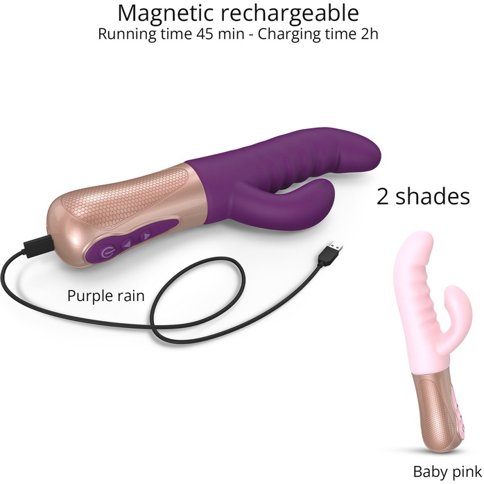 Фиолетовый вибратор-кролик Sassy Bunny - 21 см. Фотография 5.