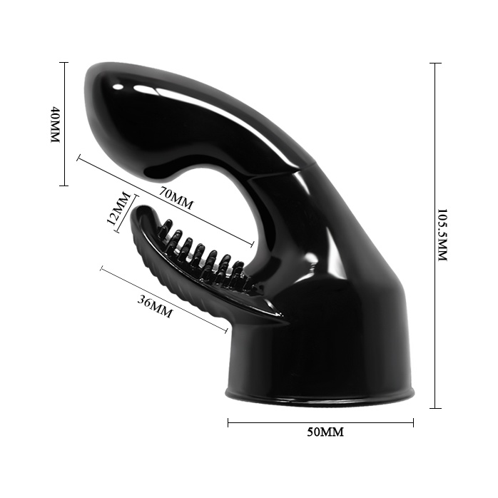 Черная насадкая для wand-вибратора - 10,5 см. Фотография 3.