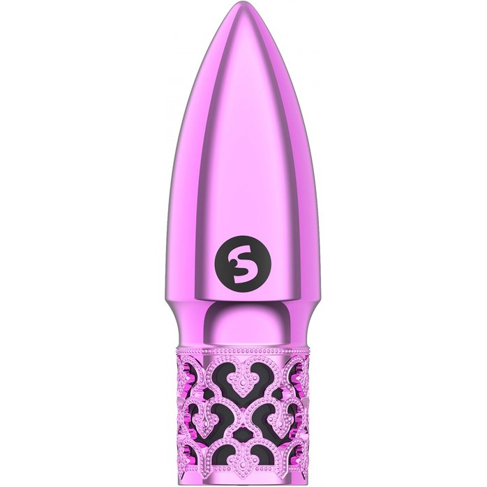Розовая перезаряжаемая вибропуля Glitter - 6,8 см - Royal Gems