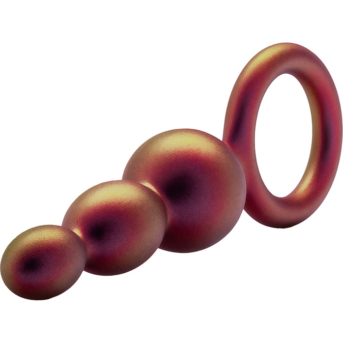 Массажер для анальной стимуляции цвета бронзы Matrix Beaded Loop Plug - 13,3 см - Anal Adventures. Фотография 2.