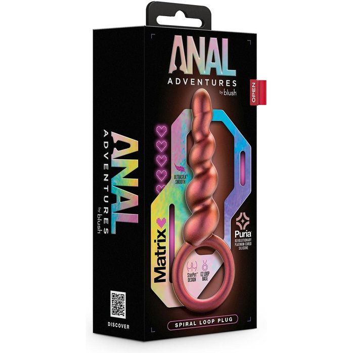 Коричневый анальный стимулятор Spiral Loop Copper Anal Plug - 13,3 см - Anal Adventures. Фотография 5.