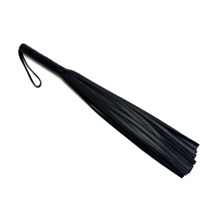 Черная многохвостовая плеть из мягкой кожи - 57 см. Фотография 3.
