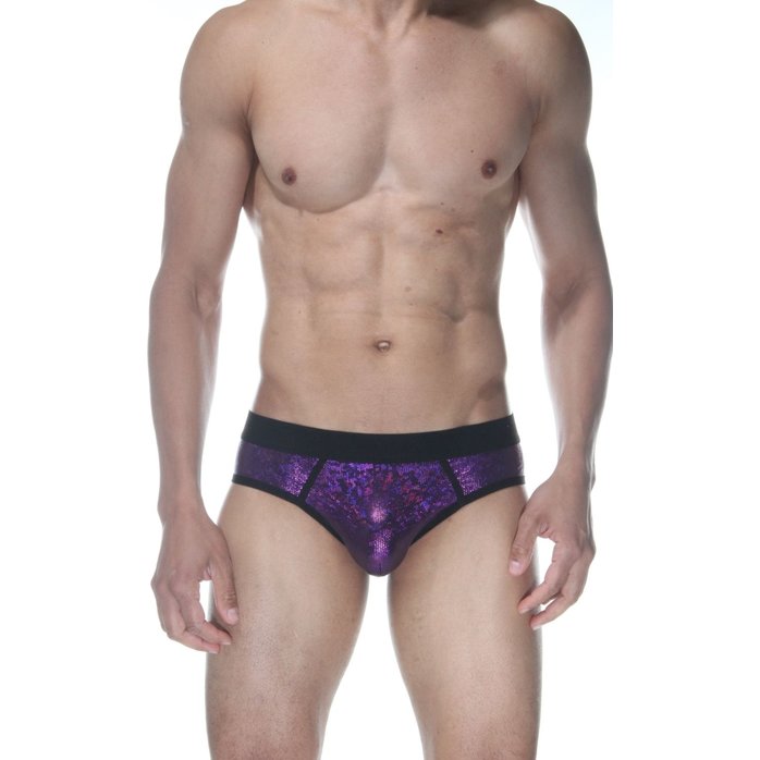 Сексуальные фиолетовые блестящие трусы-джоки