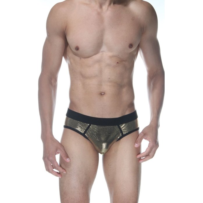 Сексуальные золотистые блестящие трусы-джоки