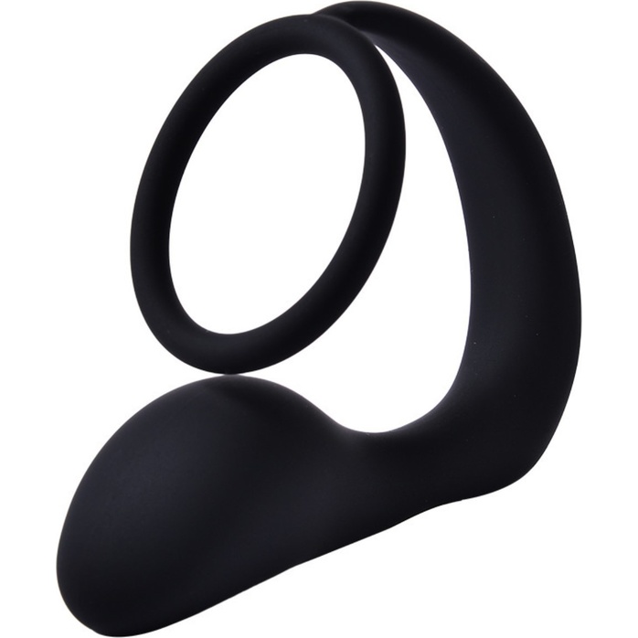Черное эрекционное кольцо с анальной пробкой «Оки-Чпоки» - Оки-Чпоки. Фотография 6.