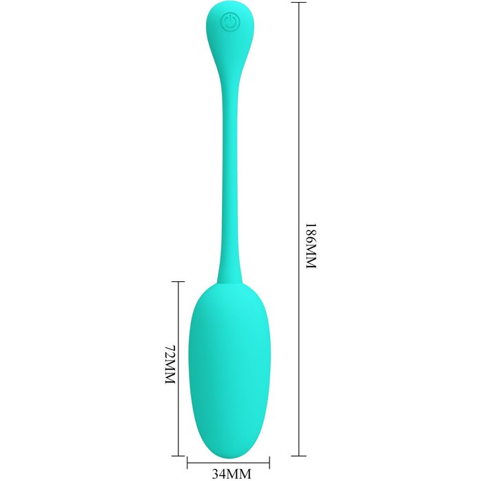Бирюзовое перезаряжаемое виброяйцо Knucker - Pretty Love. Фотография 4.