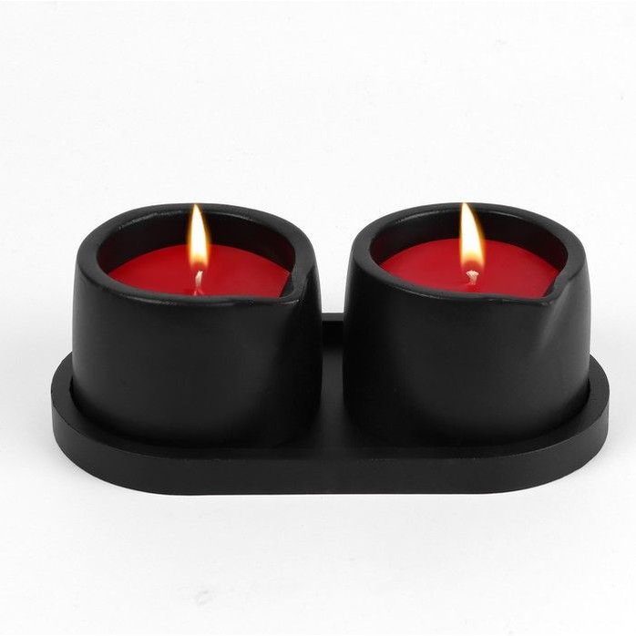 Набор из 2 низкотемпературных свечей для БДСМ «Оки-Чпоки» с ароматом земляники - Оки-Чпоки