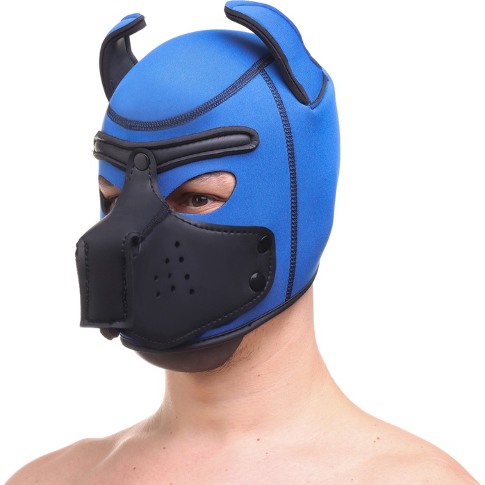 Синяя неопреновая БДСМ-маска Puppy Play - Оки-Чпоки. Фотография 2.