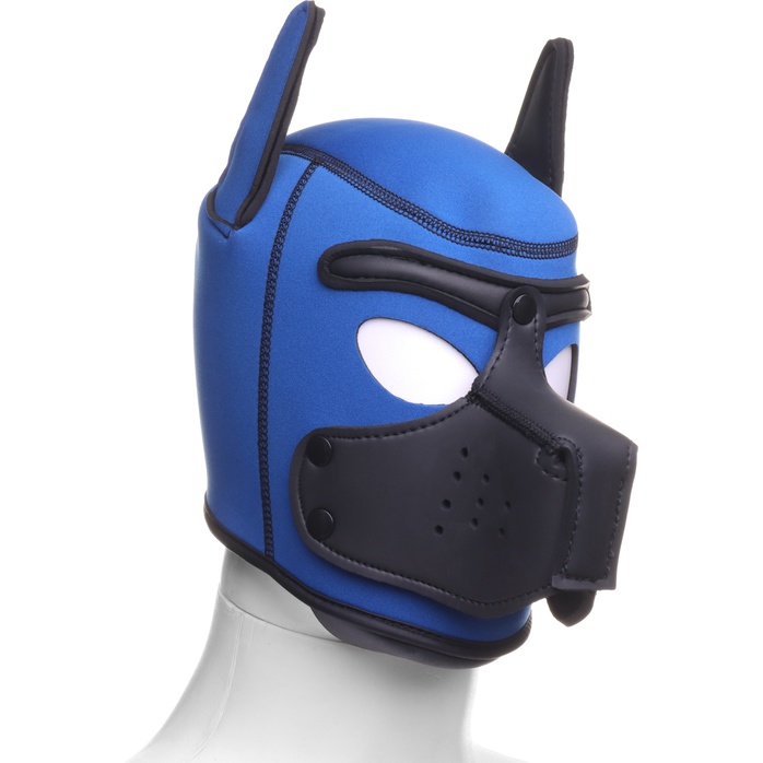 Синяя неопреновая БДСМ-маска Puppy Play - Оки-Чпоки. Фотография 11.