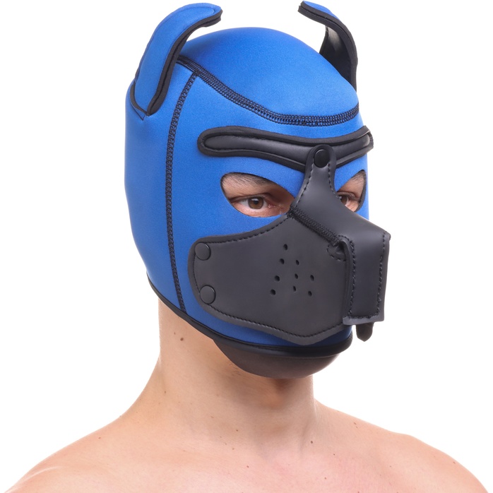 Синяя неопреновая БДСМ-маска Puppy Play - Оки-Чпоки. Фотография 3.