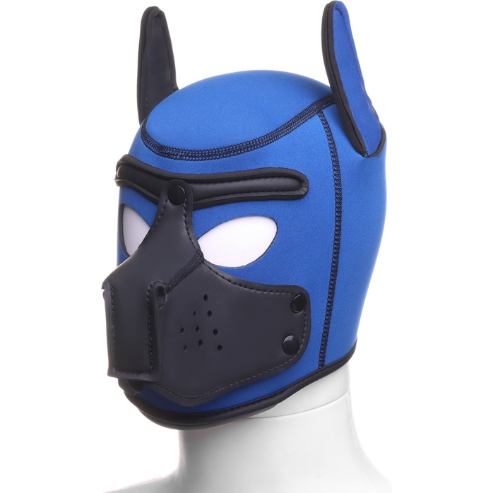 Синяя неопреновая БДСМ-маска Puppy Play - Оки-Чпоки. Фотография 8.