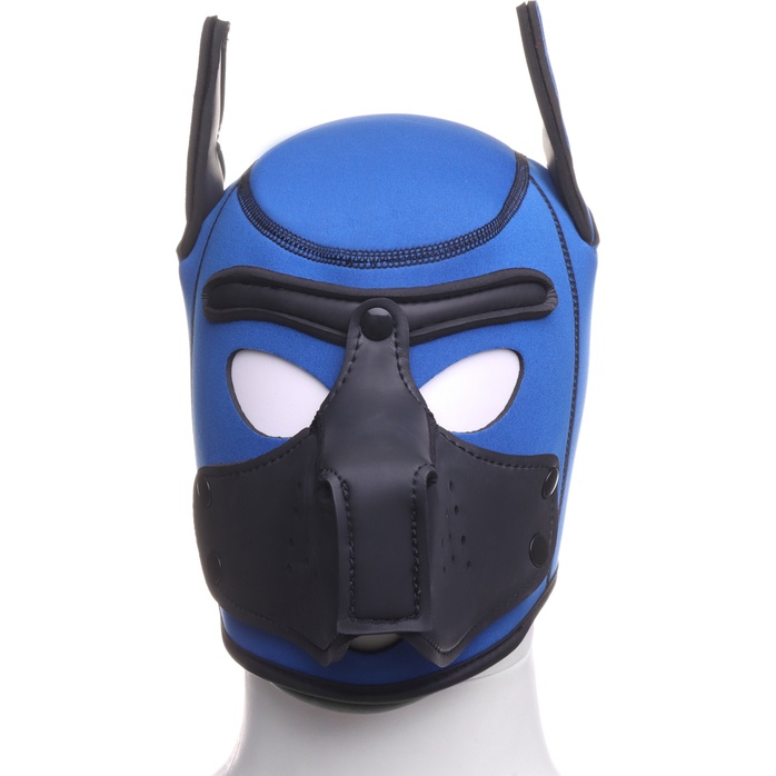 Синяя неопреновая БДСМ-маска Puppy Play - Оки-Чпоки. Фотография 9.