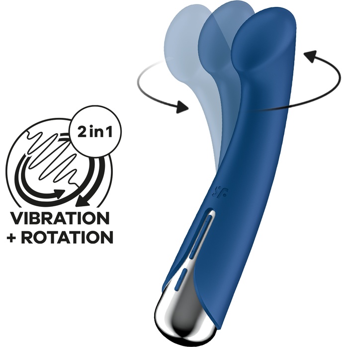Синий вибратор для G-стимуляции Spinning G-Spot 1 - 17 см. Фотография 3.